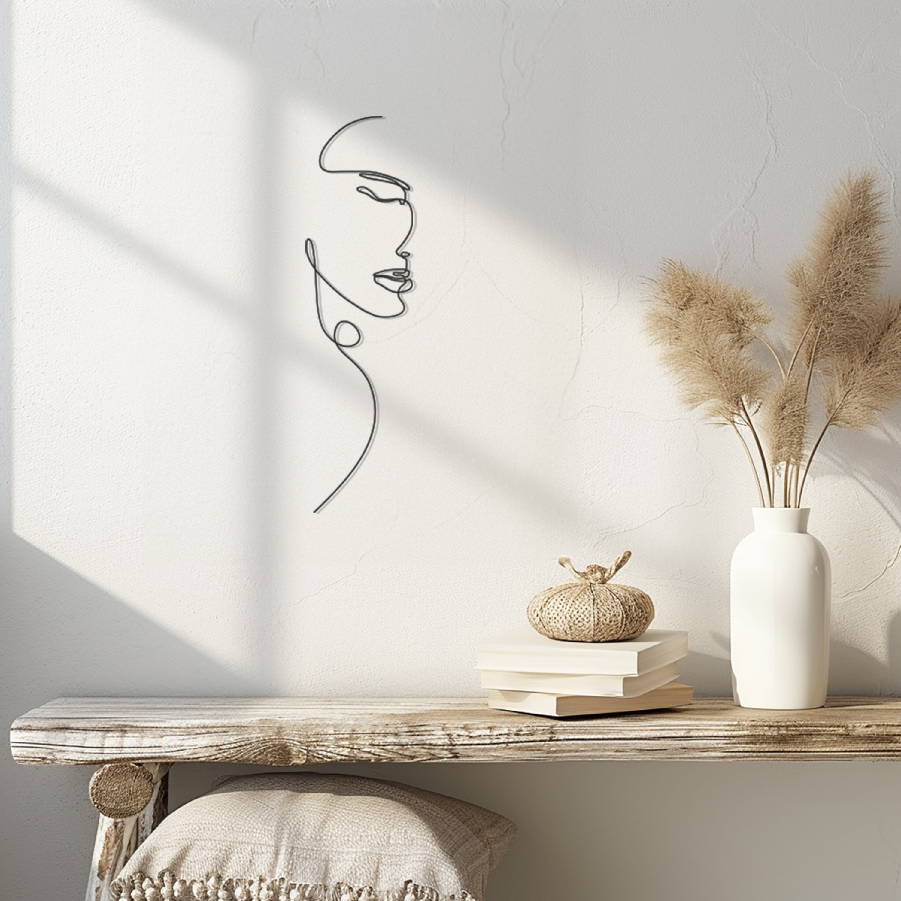 Violaura Line Face Metal Wall Art - Easy to Install Hanging Perfect for ...