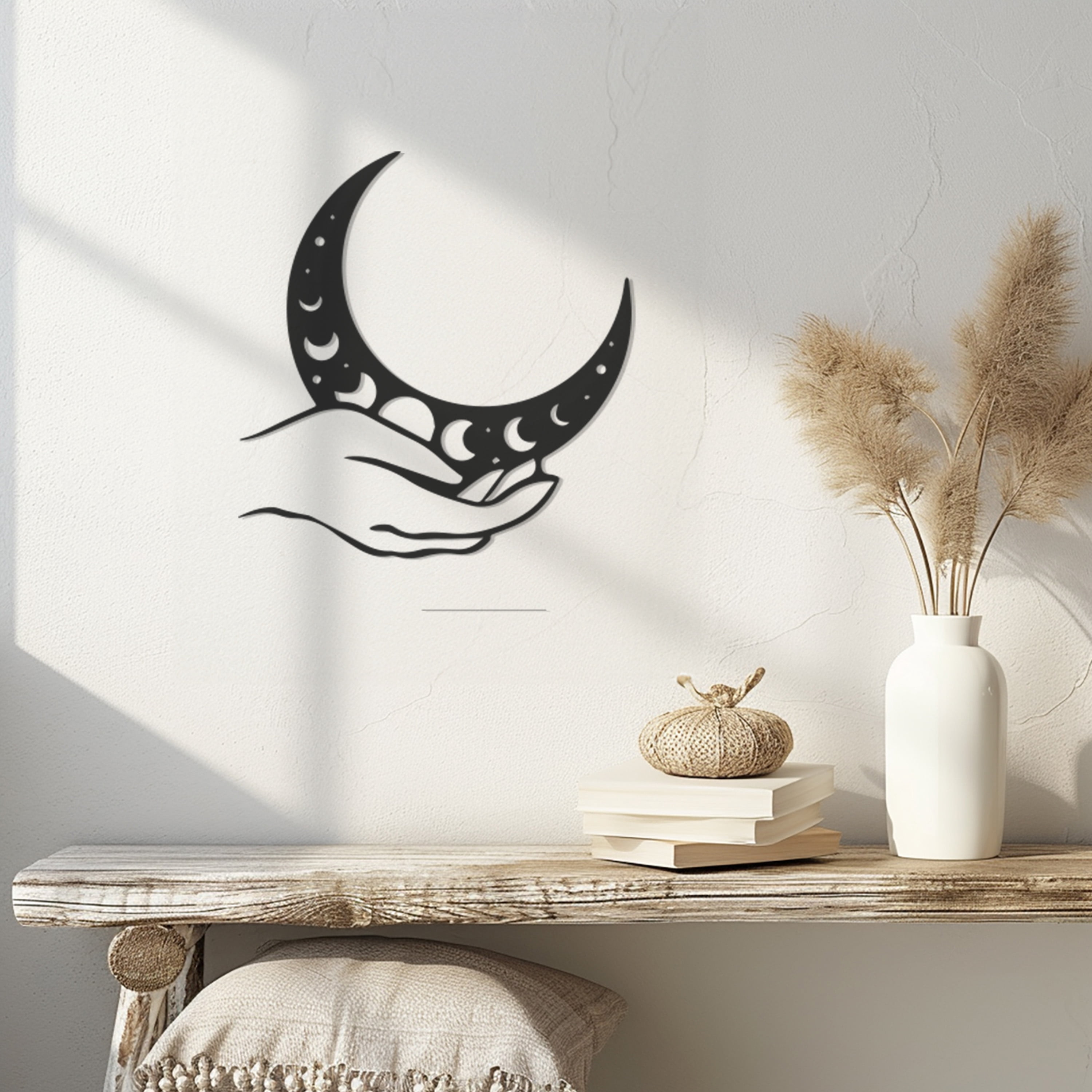 Violaura Moon Phases Metal Wall Art - Easy to Install Hanging Perfect ...