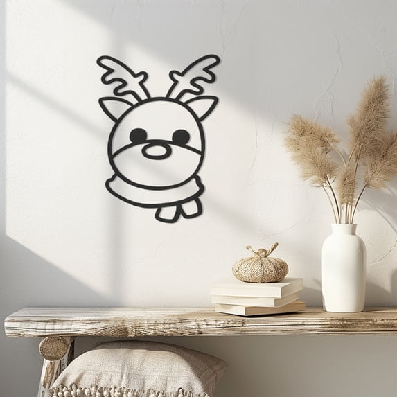 Violaura Reindeer Metal Wall Art - Easy to Install Hanging Perfect for Home, Living Room Decor (24.0" x 16.8")