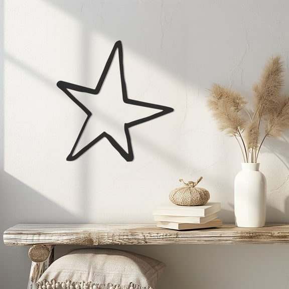 Violaura Star Metal Wall Art - Easy to Install Hanging Perfect for Home, Living Room Decor (24.0" x 21.6")