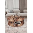thumbnail image 1 of Violaura Yi̇n Yang Coffee Table 3 Set In Colonial Maple Color, Eco-Friendly, Durable L100cm x W100cm x H38cm, 1 of 1