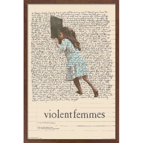 Violent Femmes - Lyric Girl Tea Towel Wall Poster, 14.725" x 22.375", Framed