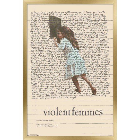 Violent Femmes - Lyric Girl Tea Towel Wall Poster, 22.375" x 34", Framed