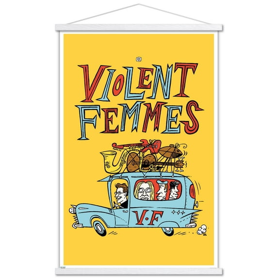 Violent Femmes - On The Road Wall Poster with Wooden Magnetic Frame, 22.375" x 34"
