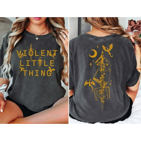 Violent Little Thing 2-Sided Shirt, Fourth Wing Dragon Rider Tee, Riders Quadrant Tee, Basgiath Shirt L217