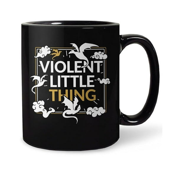 Violent Little Thing Mug, Fourth Wing Coffee Mug, 11oz Black Ceramic Coffee Cup, with Funny Saying and Book Cover Graphic