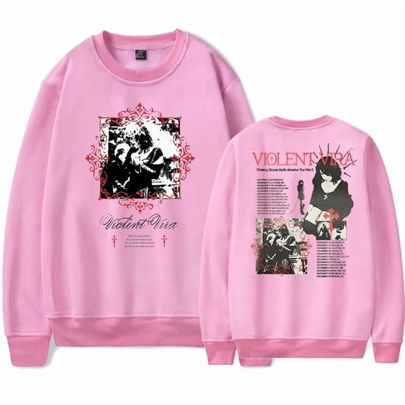 Violent Vira 2025 Tour Merch Crewneck Sweatshirts Cosplay Women Men Fashion Long-Sleeve Stylish Design Top