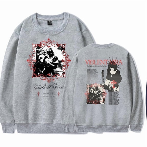 Violent Vira 2025 Tour Merch Crewneck Sweatshirts Cosplay Women Men Fashion Long-Sleeve Stylish Design Top