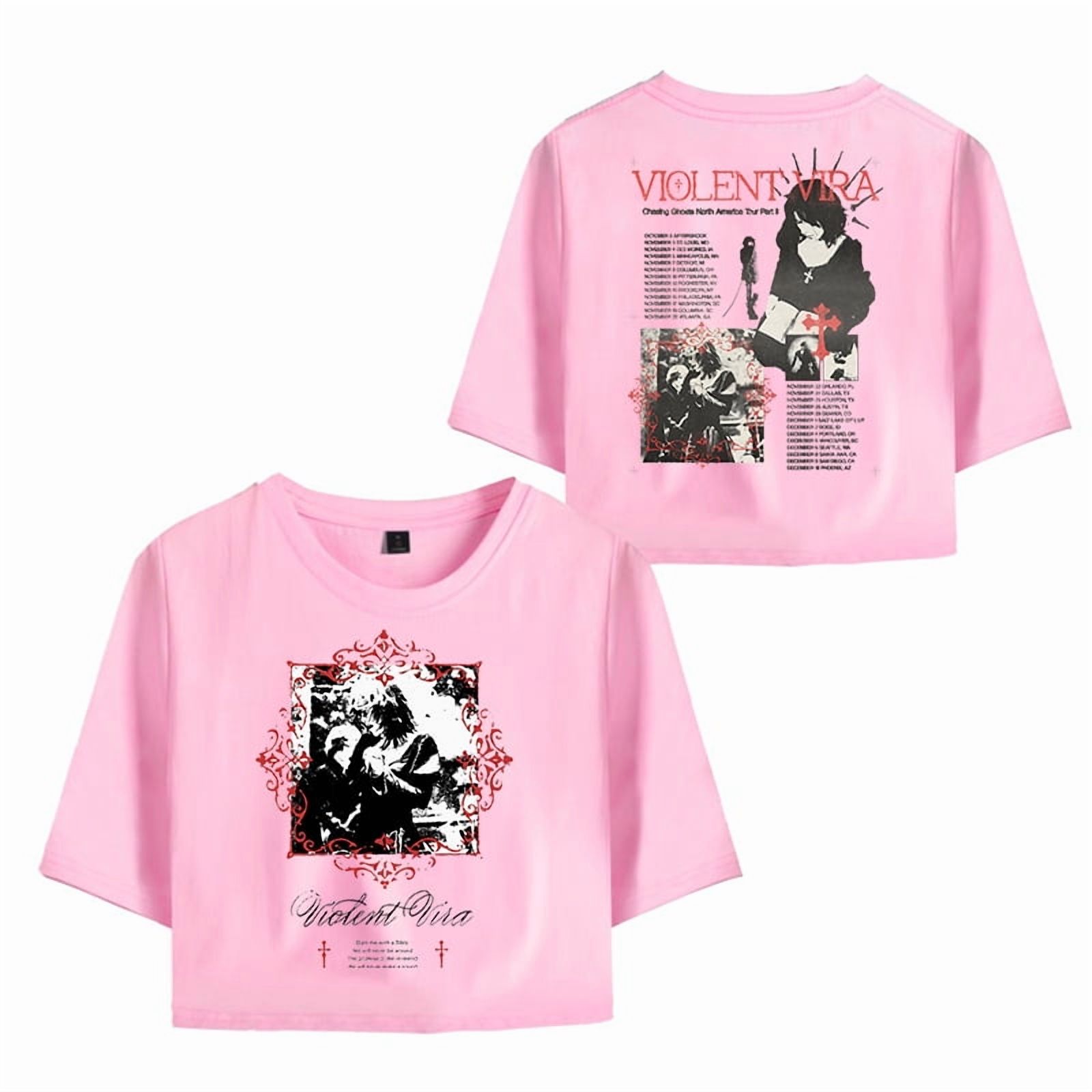 Violent Vira 2025 Tour Merch T-Shirt For Women&Girls Midriff Short 