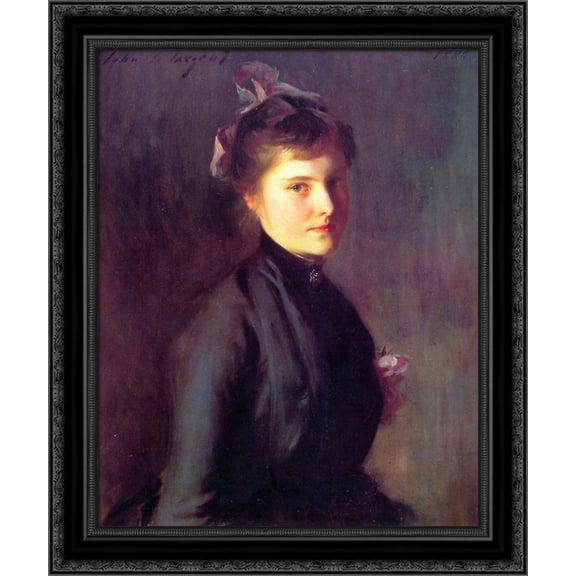 Violet 20x23 Black Ornate Wood Framed Canvas Art by Sargent, John Singer