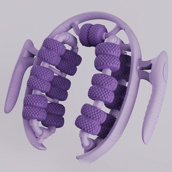 Violet 360° Dual Row Massage Roller Handheld Body Massager for Legs Arms Waist Thighs Hips