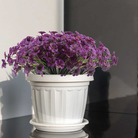 Violet Artificial Flowers for Outdoor & Garden Decoration - Realistic Purple & Red Silk Flowers - Durable, Fade-Resistant - 1 Pack