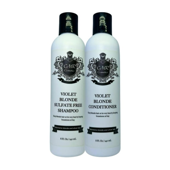 Violet Blonde Hair Care Kit - Sulfate-Free Shampoo & Conditioner Set for All Hair Types, Enhances Blonde & Silver Tones, Reduces Brassiness, Brightens & Conditions, Perfect for Natural & Color-Care