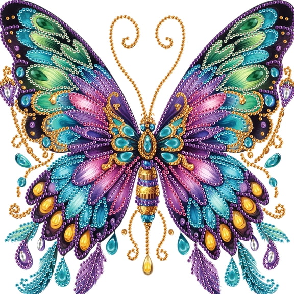 Violet Blue Butterfly Diamond Art Painting Kit