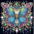 thumbnail image 1 of Violet Blue Butterfly Diamond Art Painting Kit, 1 of 8