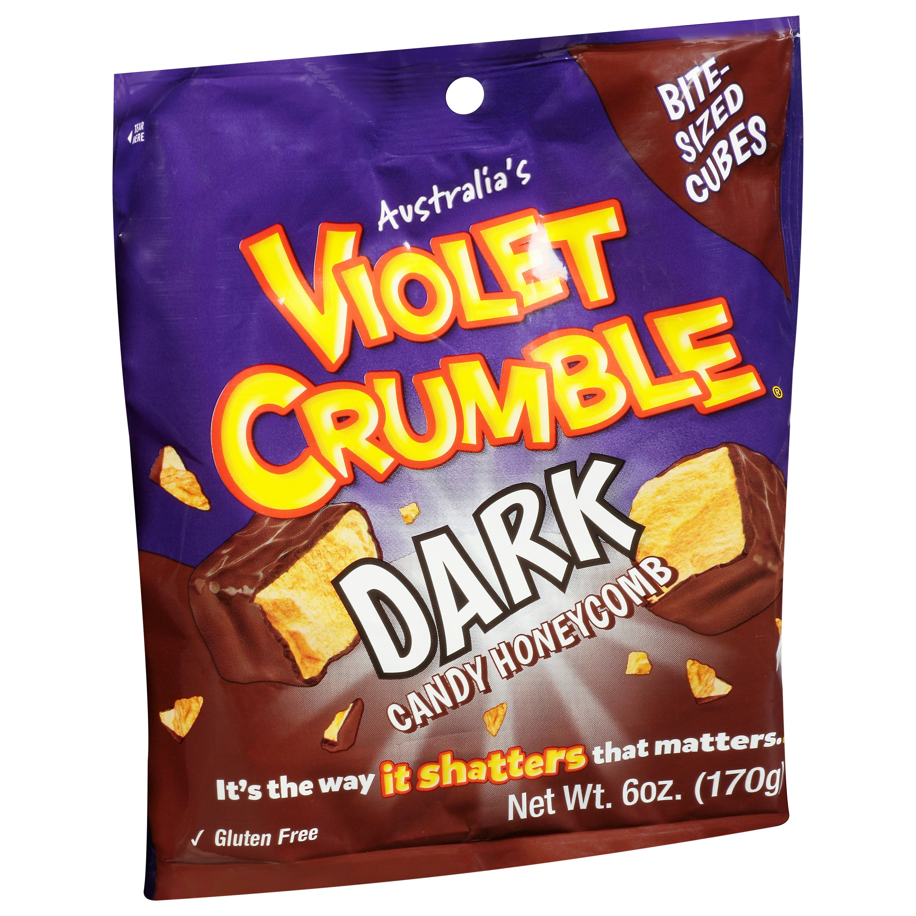 (Pack Of 8) Violet Crumble Dark Chocolate Cubes Bites 6 Oz