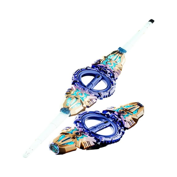 Violet Double-Edged Fire Spin Sword Retractable Lightsaber With Rotating Blade, Colorful Led Lights - 1 Laser Sword Toy With Type-C Charging Cable , , Party, Gift