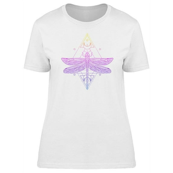 Violet Dragonfly On Pattern T-Shirt Women -Image by Shutterstock, Female Small