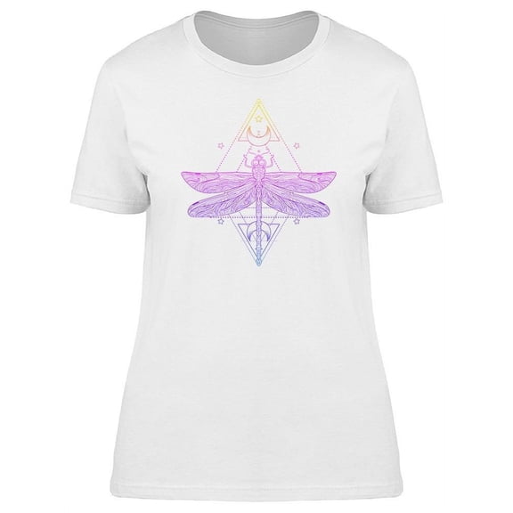 Violet Dragonfly On Pattern T-Shirt Women -Image by Shutterstock, Female x-Large