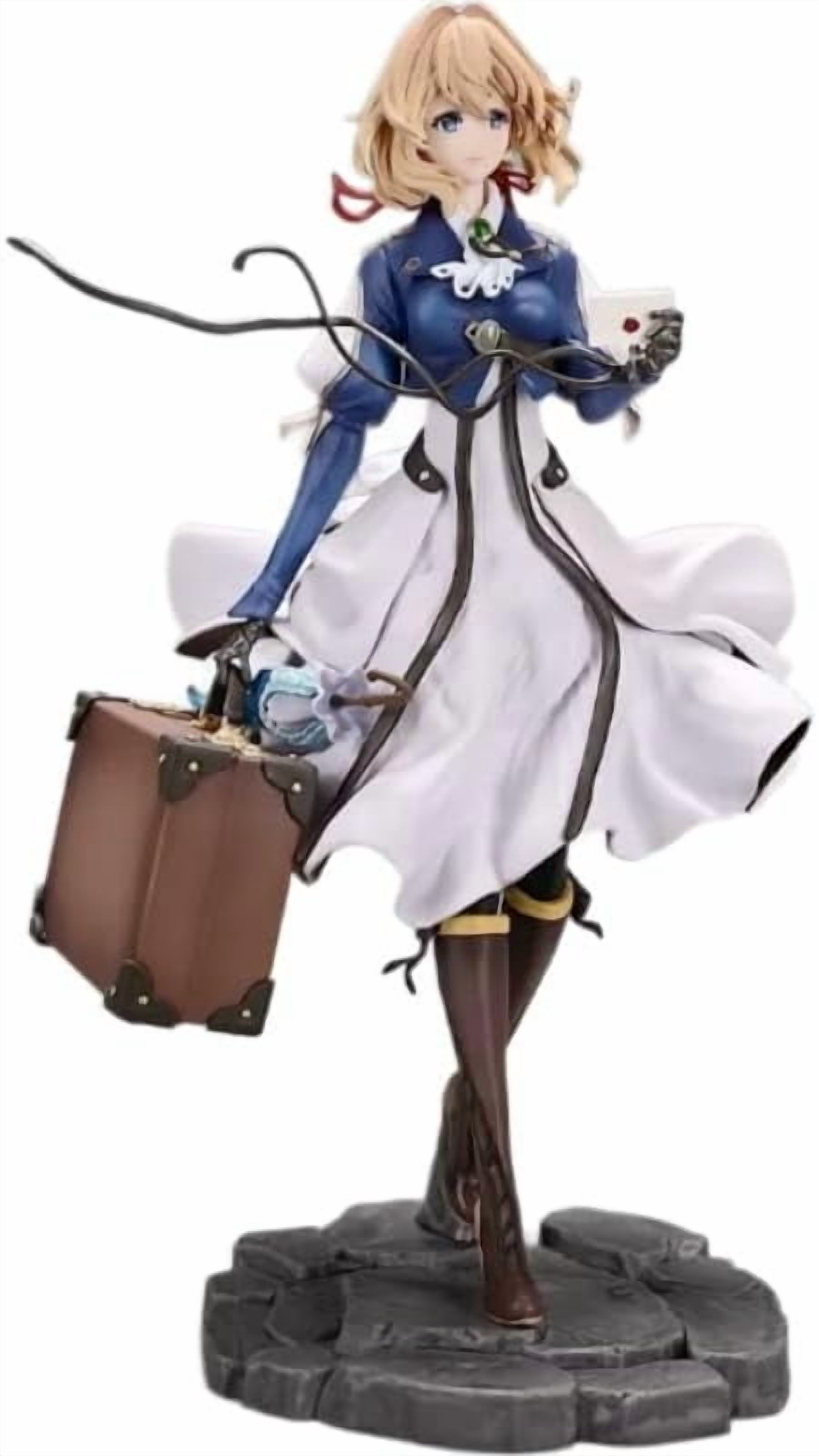 Violet Figure Standing Suitcase Violet Evergarden Action Figures 25cm/9.8inch PVC Anime Cartoon Manga Game Model Statue Collectible Craft Gift