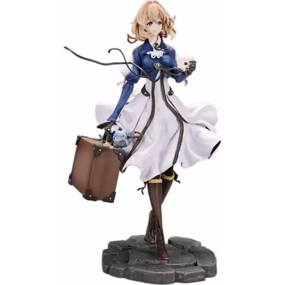 Violet Figure Standing Suitcase Violet Evergarden Action Figures 25cm/9.8inch PVC Anime Cartoon Manga Game Model Statue Collectible Craft Gift