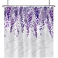 thumbnail image 1 of Violet Floral Shower Curtain Spring Plants Watercolor Botanical Leaves Shower Curtains for Bathroom Spa Bathtubs Waterproof Polyester Shower Curtain with Hooks 72x72 Inches, 1 of 6