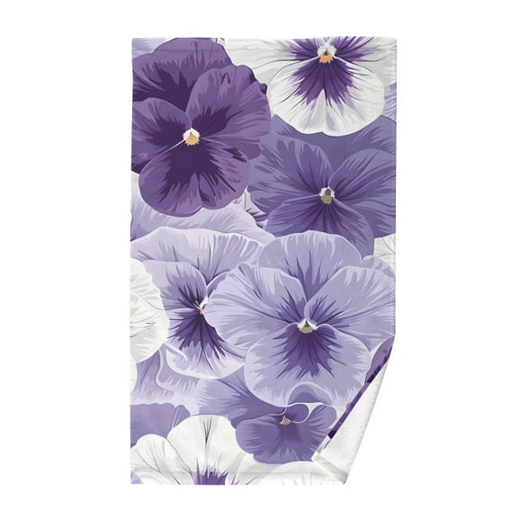 Violet Flowers Cotton Face Towels Absorbent Hand Towel Soft Bathroom Towel for Kitchen Hotel Decoration