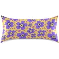 thumbnail image 1 of Violet Flowers Silky Satin Pillowcase, Luxury Soft Pillow Case for Hair and Skin, Standard Size Slip Cooling Pillow Covers with Envelope Closure, 20x40in Home Decor Gifts, 1 of 7