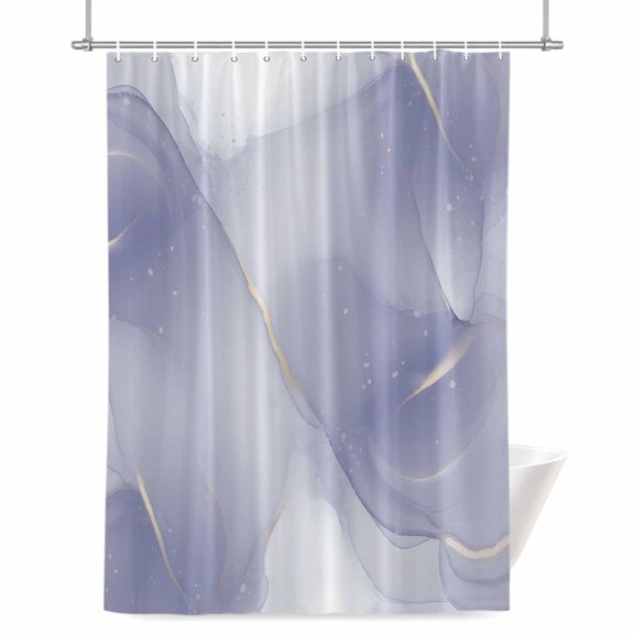 Violet Gradient Shower Curtains for Bathroom, Gold White Ombre Marble Abstract Stone Texture Waterproof Fabric Shower Curtain for Bathroom Bathtub Decoration, Machine Washable 72"x84"