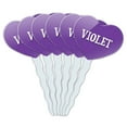 thumbnail image 1 of Violet Heart Love Cupcake Picks Toppers - Set of 6, 1 of 1