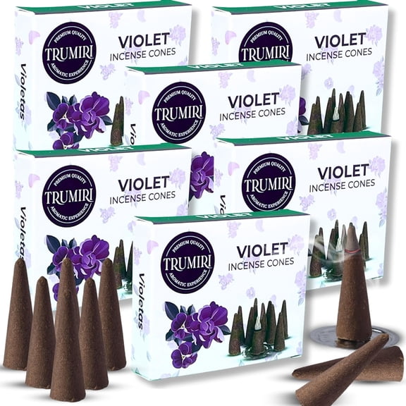 Violet Incense Cones - 60 Pack (10 x 6 Scents) - Scented Cone Incense