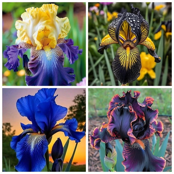 Violet Iris for Planting-(Non-Artificial)-Simple to Cultivate & Fast Germinating, Gorgeous Mixed Color Blooms for Yard and Garden Decor