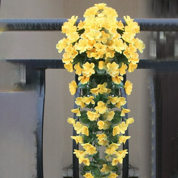 Violet Ivy Fake Hanging Plant & Flowers, Artificial Hanging Flowers for Outdoors, Artificial Flowers for Decoration, for Home Wedding Garden Yard Hanging Baskets Wisteria Garland Orchid Bunch Decor