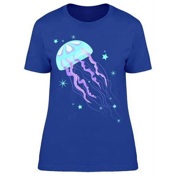 Violet Jellyfish Graphic T-Shirt Women -Image by Shutterstock, Female Small