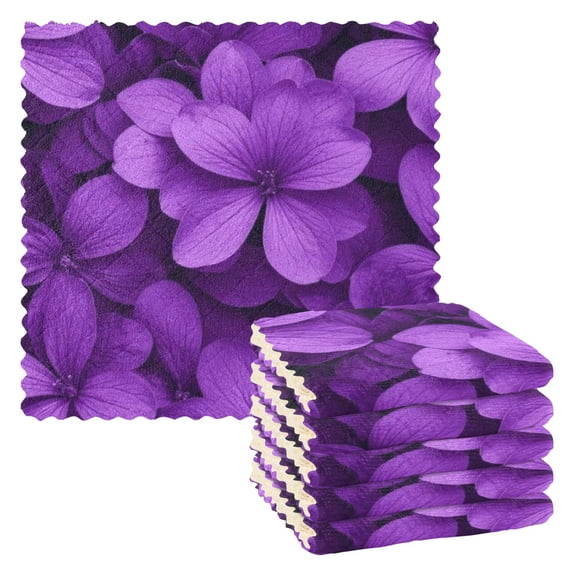 Violet Kitchen Cloth Dish Towels for Drying Washing Absorbent Dish Rags Reusable soft kitchen dishcloth set 6 Pack