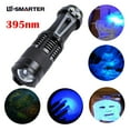 thumbnail image 1 of Violet LED Blacklight Flashlight, UV Inspection Lamp Torch, Portable Handheld Black Light, Resin Curing & Counterfeit Check Light, Compact UV Flashlight for Home & Outdoor Use, 3.62in, Black, 1 of 12