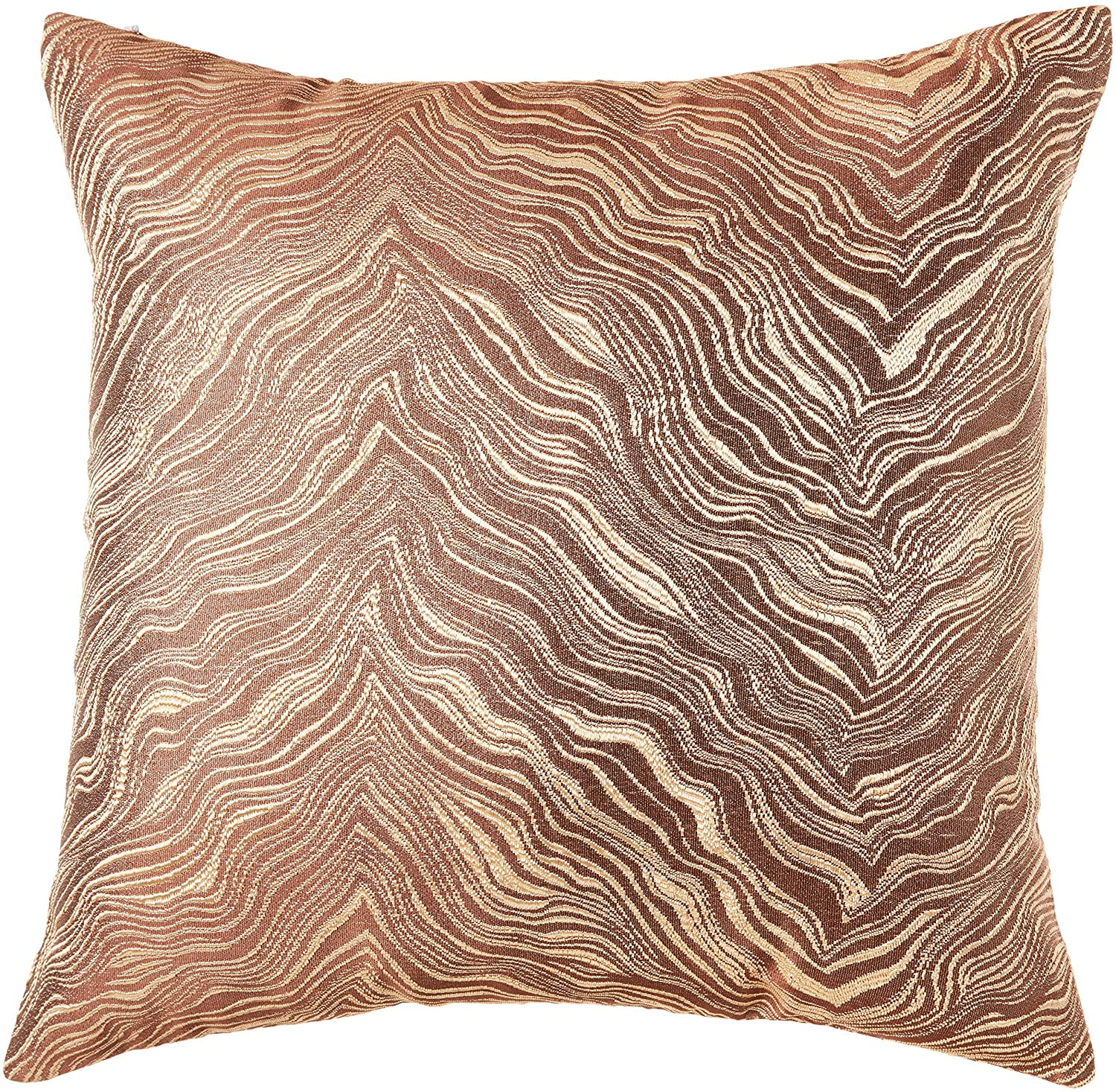 Gold Zebra Pattern Polyester Jacquard Square Throw Pillow Cover