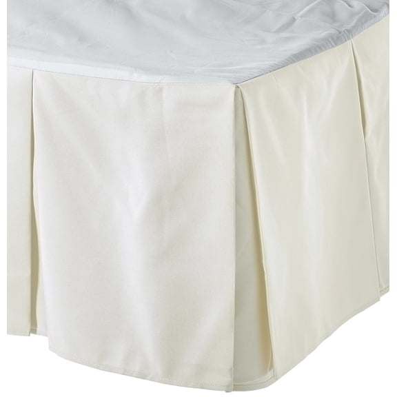 Violet Linen Box Pleated BedSkirt Pattern, Luxury Ultra Soft Polyester Solid Microfiber Luxury Hotel Quality Fabric, Ivory, Twin 48-inch, Luxurious, Bedding Bed Skirt for One Bed