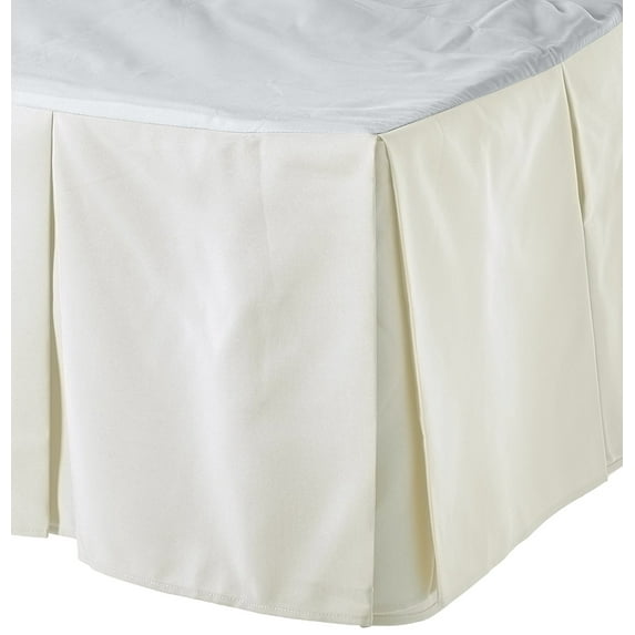 Violet Linen Box Pleated BedSkirt Pattern, Luxury Ultra Soft Polyester Solid Microfiber Luxury Hotel Quality Fabric, Ivory, Twin 39-inch, Luxurious, Bedding Bed Skirt for One Bed