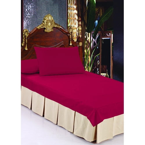 Violet Linen Double Pleats Luxurious Bed Ruffle 14'' Bed Skirt