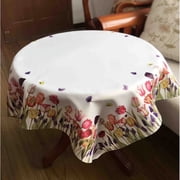 Violet Linen European Champion Vintage Floral Printed Pattern Decorative Table Topper