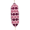 thumbnail image 1 of Violet Linen Chenille Circle Spots Pattern, Polyester Chenille Jacquard , with Tassels, Violet, 13 Inch x 70 Inch, Decorative Table Runner, 1 of 7
