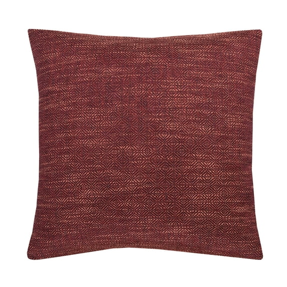 Violet Linen Chenille Diamond Weave Pattern, Faux Linen Polyester Fabric, Burgundy , 18 Inch x 18 Inch, Square, Decorative Accent Throw Pillow Cover
