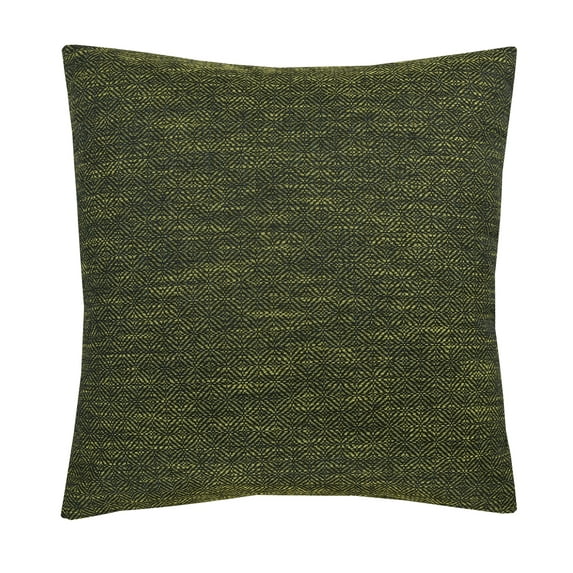 Violet Linen Chenille Diamond Weave Pattern, Faux Linen Polyester Fabric, Green , 18 Inch x 18 Inch, Square, Decorative Accent Throw Pillow Cover