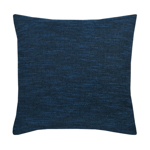 Violet Linen Chenille Diamond Weave Pattern, Faux Linen Polyester Fabric, Navy , 18 Inch x 18 Inch, Square, Decorative Accent Throw Pillow Cover