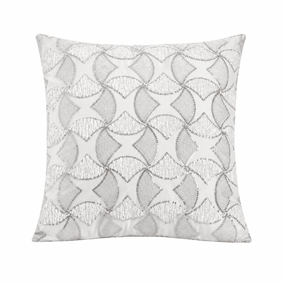 Violet Linen Chenille Lija Geometric Pattern Decorative Accent Throw Pillow Cover