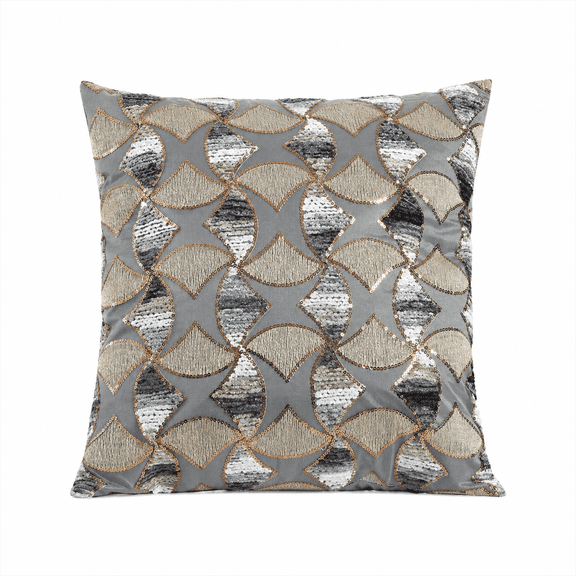 Violet Linen Chenille Lija Geometric Pattern Decorative Accent Throw Pillow Cover