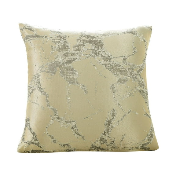 Violet Linen Cordova Abstract Marble Pattern, Polyester Jacquard, Gold, 18 Inch x 18 Inch, Decorative Throw Pillow Cover