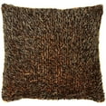 thumbnail image 1 of Violet Linen Cuddly Fuzzy Pattern, Polyester, Stretchable, Reversible, Antique Gold, 18 Inch x 18 Inch, Decorative Throw Pillow Cover, 1 of 2