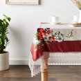 thumbnail image 1 of Violet Linen Decorative Printed Ascott Tablecloth with Lace Trimming, Burgundy, 70" x 88", 1 of 1
